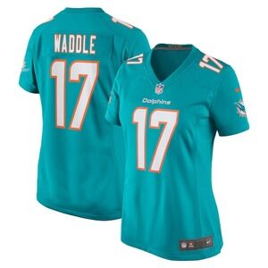 Women's Miami Dolphins Jaylen Waddle Nike Aqua Game Player Jersey 17‎ NWT